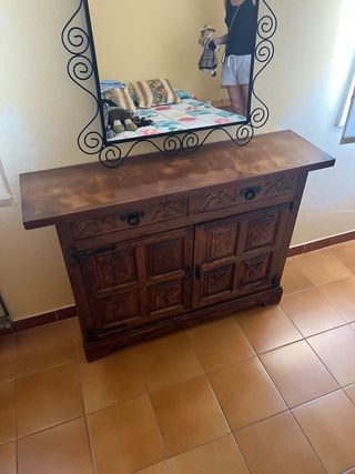Mueble auxiliar madera maciza antiguo