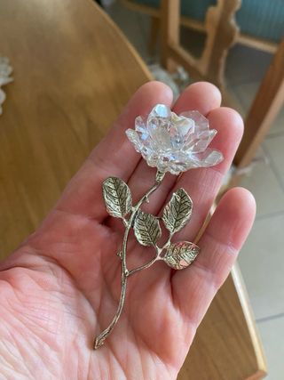 Rosa di cristallo e metallo