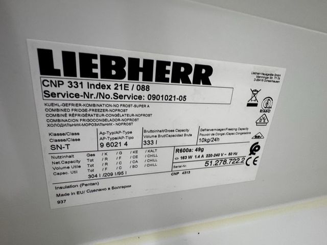 FRIGORÍFICO COMBI NO FROST MARCA LIEBHERR A++