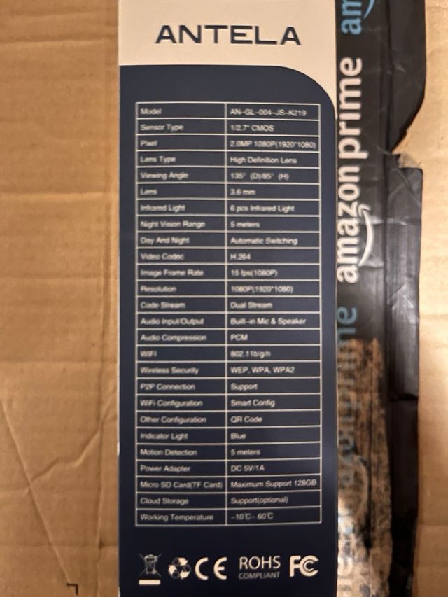 Telecamera di sicurezza interna ANTELA HD 1080P