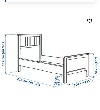 Cama individual blanca 90x200