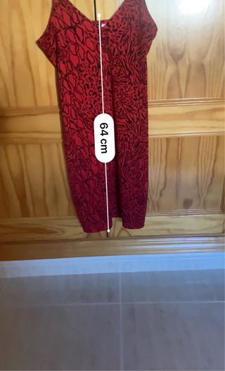 Vestido tirantes estampado animal print rojo