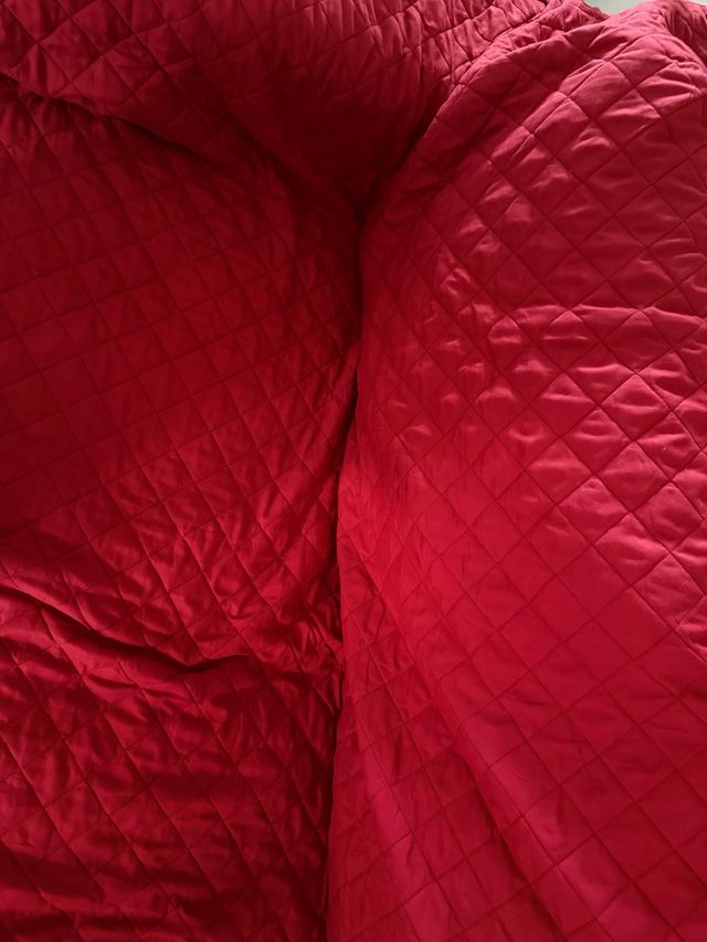 Copridivano rosso trapuntato 2 posti