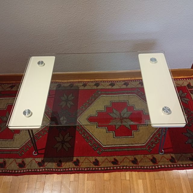 Mesa CRISTAL, MADERA Y METAL+ transporte Oviedo