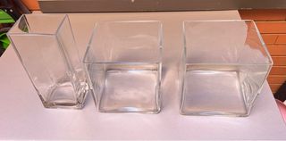 juego de 3 Jarrones de cristal transparentes