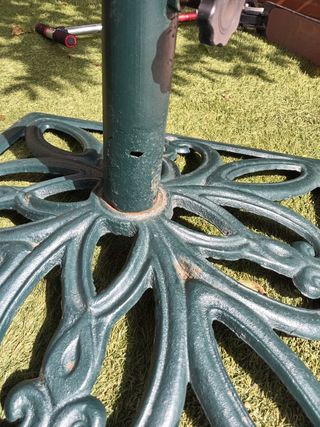 Pie de parasol de hierro fundido