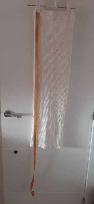 Falda Larga Tubo Elástica Bershka XS Blanca