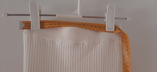 Falda Larga Tubo Elástica Bershka XS Blanca