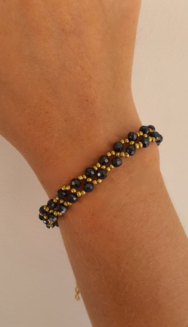 Pulsera azul marino y dorado con acero inoxidable