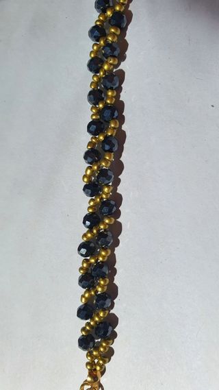 Pulsera azul marino y dorado con acero inoxidable