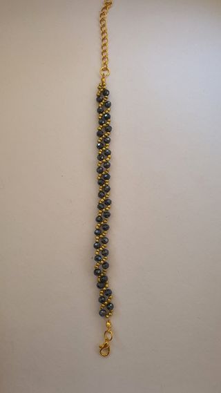 Pulsera azul marino y dorado con acero inoxidable