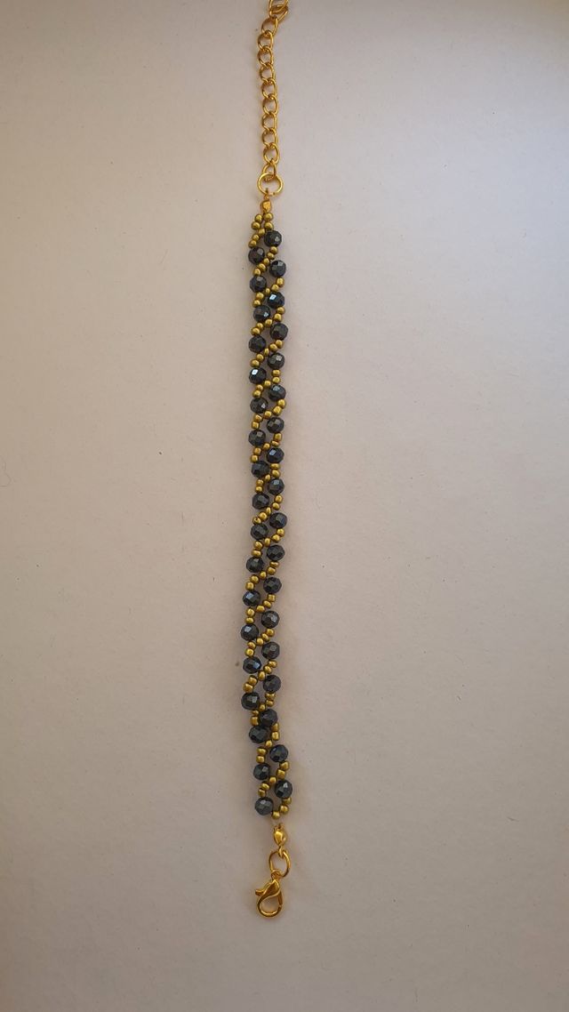 Pulsera azul marino y dorado con acero inoxidable