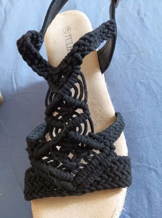 Sandalias cuña TULIP negras talla 38