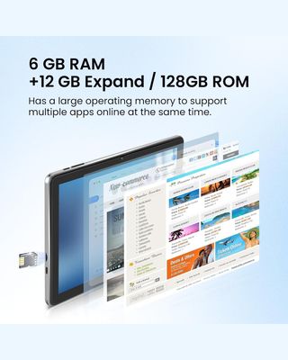 ★ Tablet 10.1 Android 15, 18GB RAM 128GB ROM, Gris