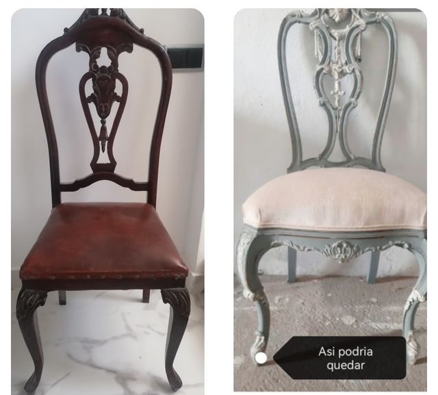 Dos sillas de madera para restaurar