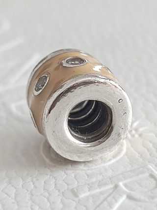 Charm Pandora ORIGINAL Beige  Plata con Circonitas