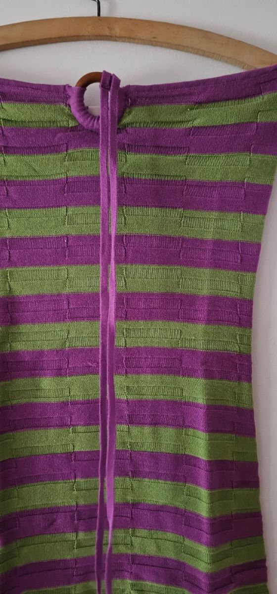 Vestido de punto rayas azul y negro