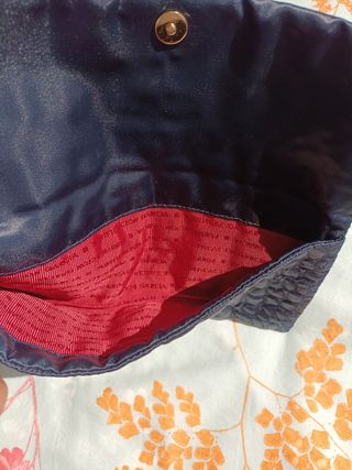 Bolso Clutch Tela Azul Purificación García