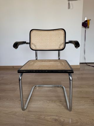 Silla Cesca con brazos y ratán