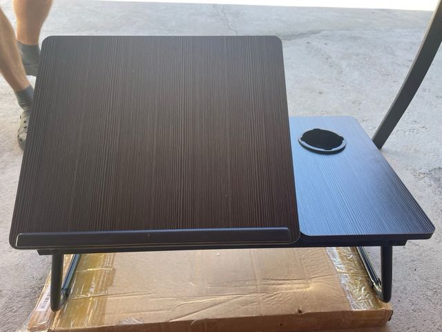 Mesa Plegable Portátil Negra y Gris