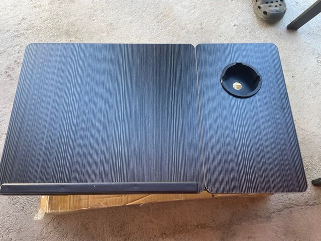 Mesa Plegable Portátil Negra y Gris