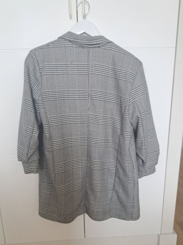 Blazer de cuadros negro y blanco