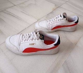 Zapatillas Puma Shuffle blancas y rojas 41