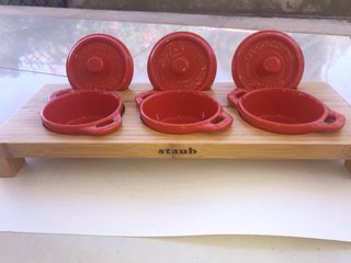 3 Mini Cocottes Staub Roja regalate mai usate
