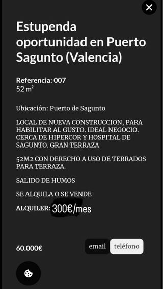 Local en Puerto Sagunto, 52m2, con derecho Terraza