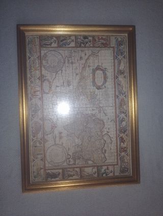 Puzzle Mapa Mundo Antiguo Marco Dorado