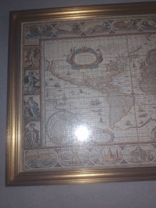 Puzzle Mapa Mundo Antiguo Marco Dorado