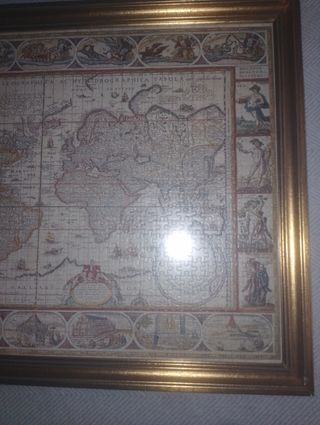 Puzzle Mapa Mundo Antiguo Marco Dorado