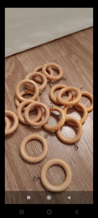Anillos para cortinas de madera