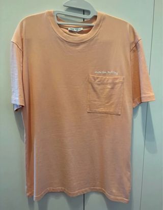 Camiseta Zara Rosa con Bolsillo