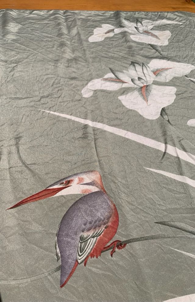 Pañuelo Valentino Verde Flores y Pájaro