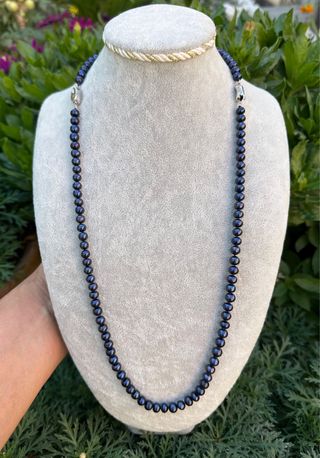Conjunto collar y pulsera perlas negras