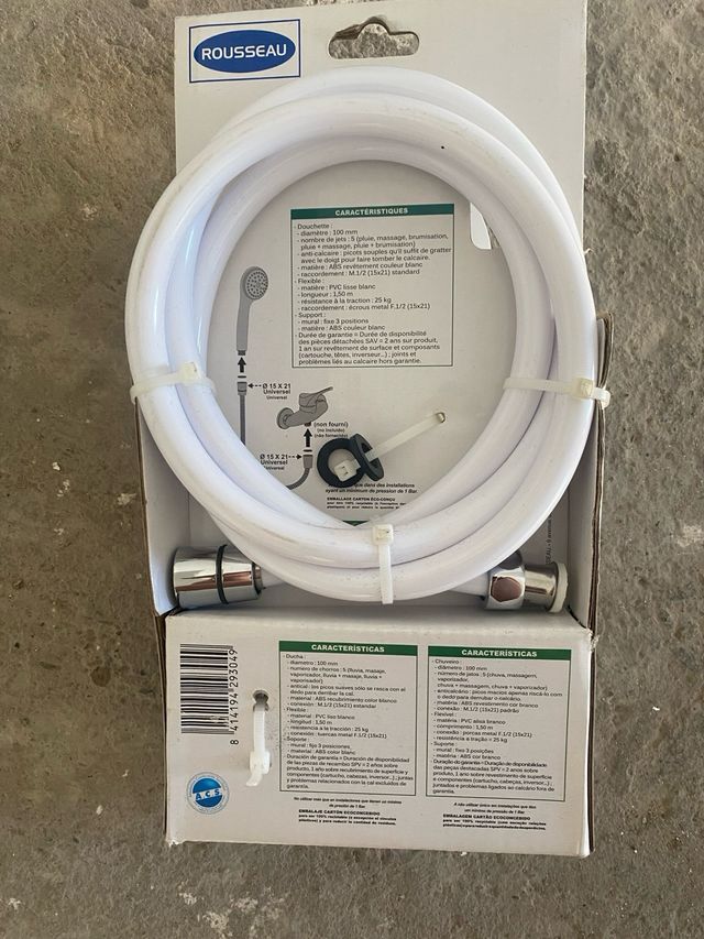 Alcachofa Ducha Rousseau Blanca 1.5m