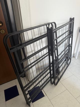 2 Reti Letto Singole Pieghevoli 190x80x35cm