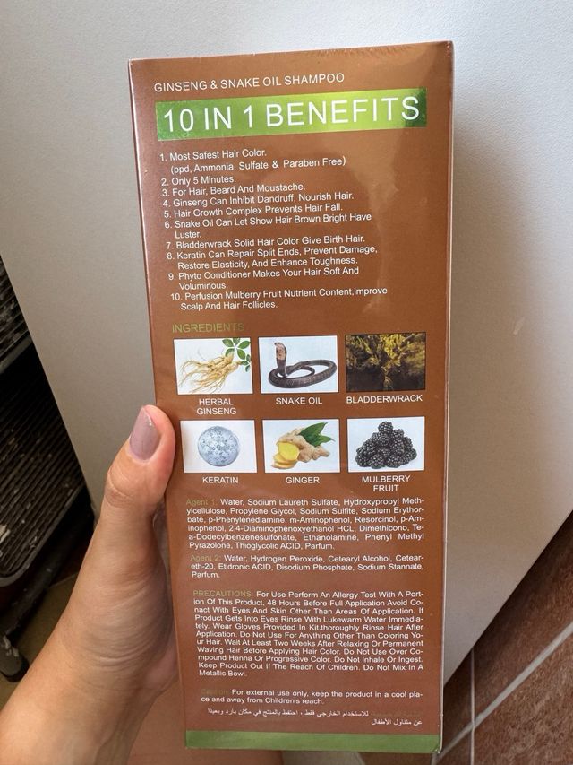 Shampoo Tinte Disaar Ginseng Snake Oil Marrón