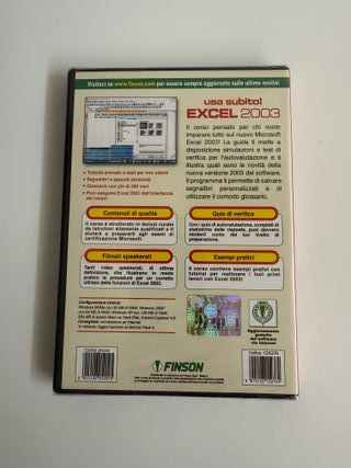 Excel 2003 Usa Subito! PC CD-ROM Finson Sigillato