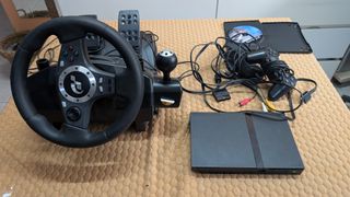 PlayStation 2 con Volante y Accesorios