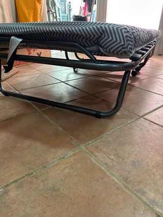 Cama Plegable Gris y Blanca más colchón