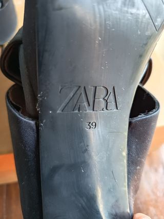 Sandalias Zara Tacón Plataforma Negro