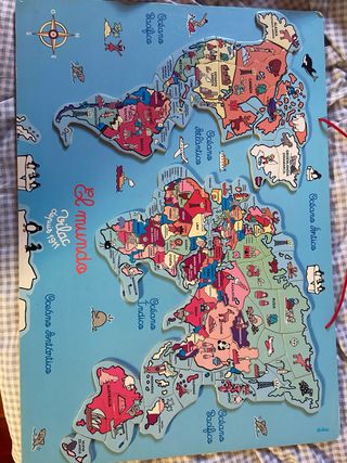 Puzzle Mapa Mundo Educativo, piezas de países iman