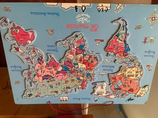 Puzzle Mapa Mundo Educativo, piezas de países iman