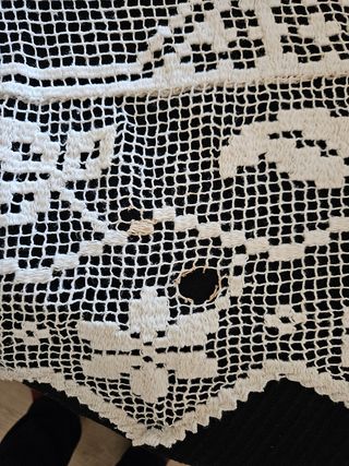 Colcha de algodón blanca con encaje