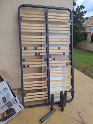 Somier individual de madera y metal