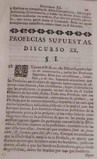 Discursos sobre Profecías, Magia, Artes adivin...