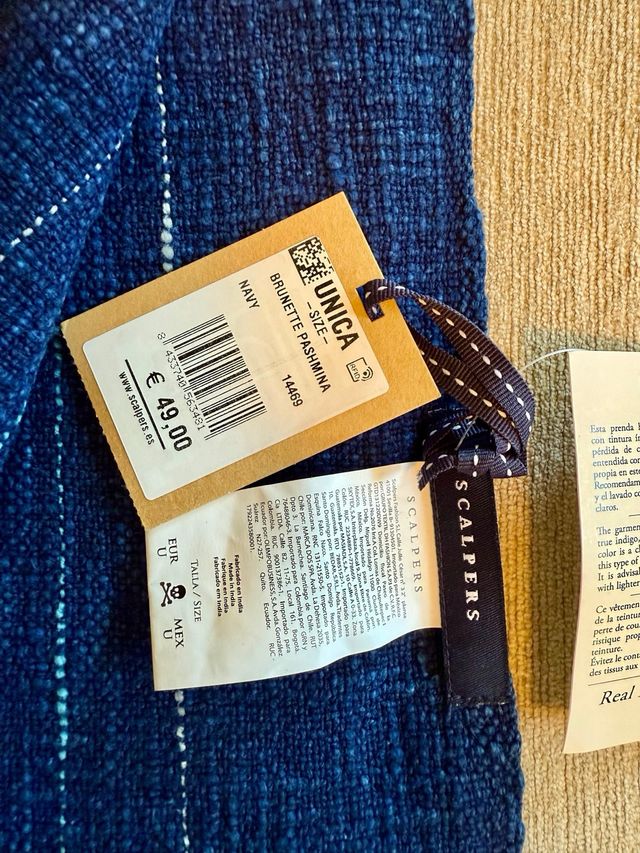 Pashmina Scalpers Azul Marino a Estrenar etiqueta