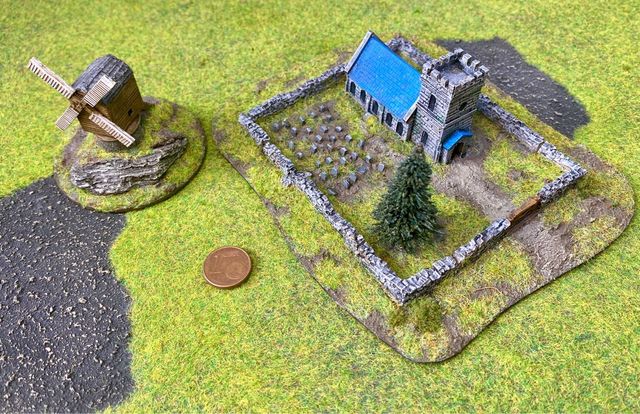 Escenografía 6mm: Molino y Iglesia